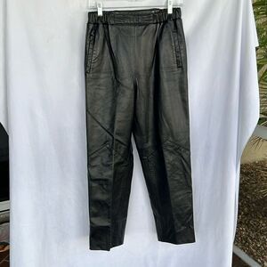 Bettina Leather Pants Elastic Waist Vintage size 8